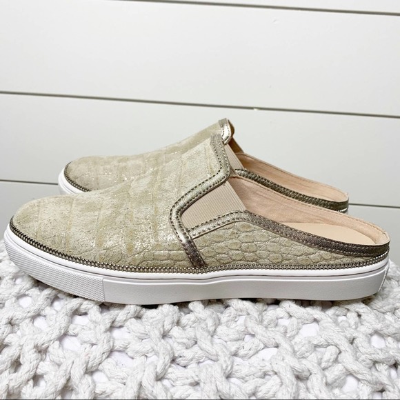 Botkier Shoes - Botkier Hayden Croc Embossed Slip On Mule Sneakers Beige Size 8M